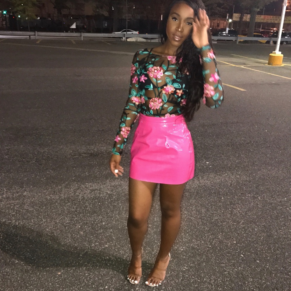Pink Vinyl Skirt